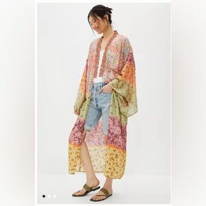 NWT Anthropologie x Blank London Sheer Floral Kimono